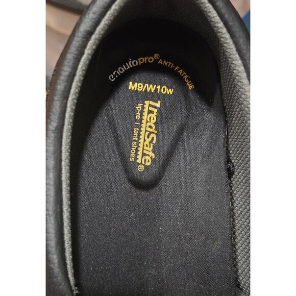 TredSafe Black Slip Resistant 9Men/10Women Work Shoe Leather - Picture 3 of 6